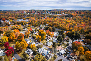 Drone of Budd Lake, Mount Olive New Jersey in the Autumn