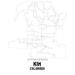 Kim Colorado. US street map with black and white lines.