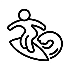 Fototapeta premium Surfing Icon Logo Design Vector Template Illustration Sign And Symbol Pixels Perfect