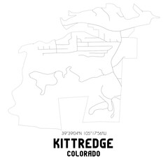 Kittredge Colorado. US street map with black and white lines.