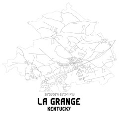 La Grange Kentucky. US street map with black and white lines.