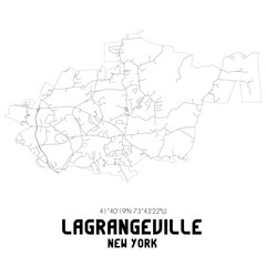 Lagrangeville New York. US street map with black and white lines.