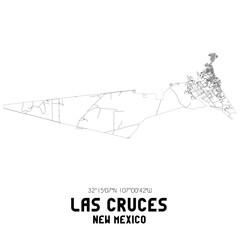 Las Cruces New Mexico. US street map with black and white lines.