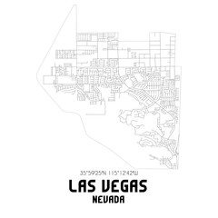 Las Vegas Nevada. US street map with black and white lines.