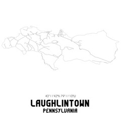 Laughlintown Pennsylvania. US street map with black and white lines.