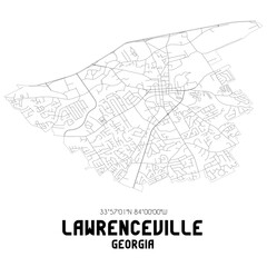 Lawrenceville Georgia. US street map with black and white lines.