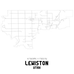 Lewiston Utah. US street map with black and white lines.
