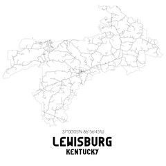 Lewisburg Kentucky. US street map with black and white lines.