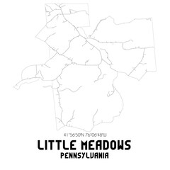 Little Meadows Pennsylvania. US street map with black and white lines.