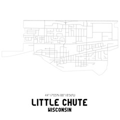 Little Chute Wisconsin. US street map with black and white lines.