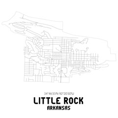Little Rock Arkansas. US street map with black and white lines.
