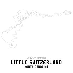 Little Switzerland North Carolina. US street map with black and white lines.