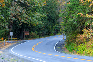 Empty road leading to Cultus Lake