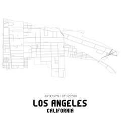 Obraz premium Los Angeles California. US street map with black and white lines.