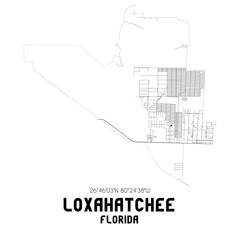 Loxahatchee Florida. US street map with black and white lines.