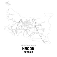 Obraz premium Macon Georgia. US street map with black and white lines.