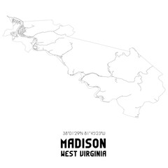 Obraz premium Madison West Virginia. US street map with black and white lines.