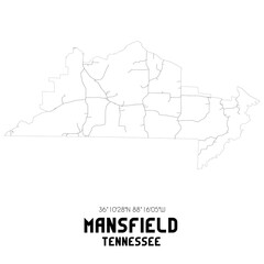 Mansfield Tennessee. US street map with black and white lines.