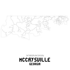 McCaysville Georgia. US street map with black and white lines.