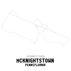 McKnightstown Pennsylvania. US street map with black and white lines.