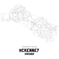 McKenney Virginia. US street map with black and white lines.