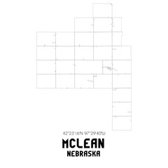 Mclean Nebraska. US street map with black and white lines.
