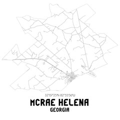 McRae Helena Georgia. US street map with black and white lines.