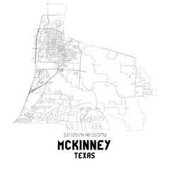 Fototapeta na wymiar Mckinney Texas. US street map with black and white lines.