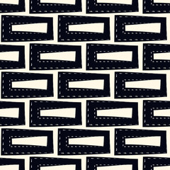 Brick wall motif handdrawn classic geometric print. Paint brush strokes seamless pattern. Freehand grunge design background. Modern urban ornament