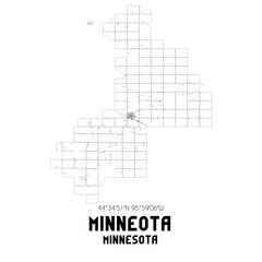 Obraz premium Minneota Minnesota. US street map with black and white lines.