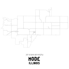 Mode Illinois. US street map with black and white lines.