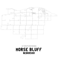 Morse Bluff Nebraska. US street map with black and white lines.