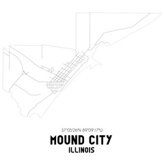 Mound City Illinois. US street map with black and white lines.