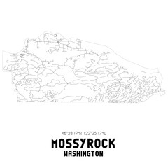 Mossyrock Washington. US street map with black and white lines.