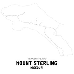 Mount Sterling Missouri. US street map with black and white lines.