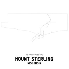 Mount Sterling Wisconsin. US street map with black and white lines.