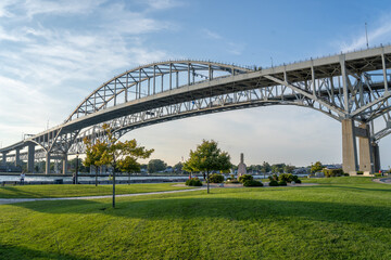 Fototapeta na wymiar Blue Water Bridge at Pt. Edwards during Summer 2022