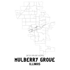 Obraz premium Mulberry Grove Illinois. US street map with black and white lines.