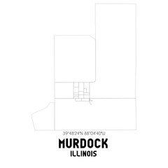 Murdock Illinois. US street map with black and white lines.