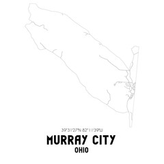 Murray City Ohio. US street map with black and white lines.