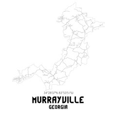 Murrayville Georgia. US street map with black and white lines.
