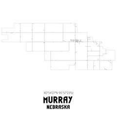 Murray Nebraska. US street map with black and white lines.