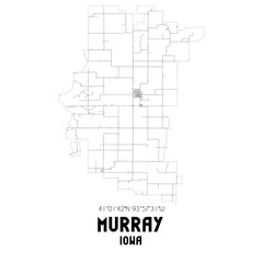 Obraz premium Murray Iowa. US street map with black and white lines.