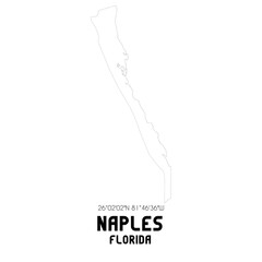 Naples Florida. US street map with black and white lines.