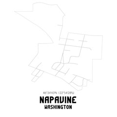 Napavine Washington. US street map with black and white lines.