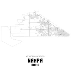 Nampa Idaho. US street map with black and white lines.