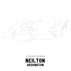 Neilton Washington. US street map with black and white lines.
