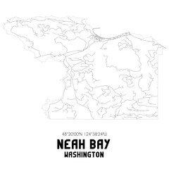Neah Bay Washington. US street map with black and white lines.