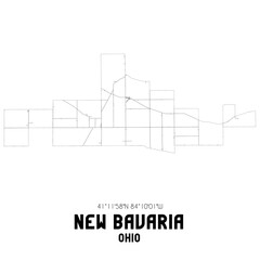 New Bavaria Ohio. US street map with black and white lines.