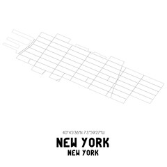 New York New York. US street map with black and white lines.